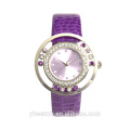 Relógio Ggeneva Japan Movt Quartz Relógios Lady Trendy Pedra Roxa